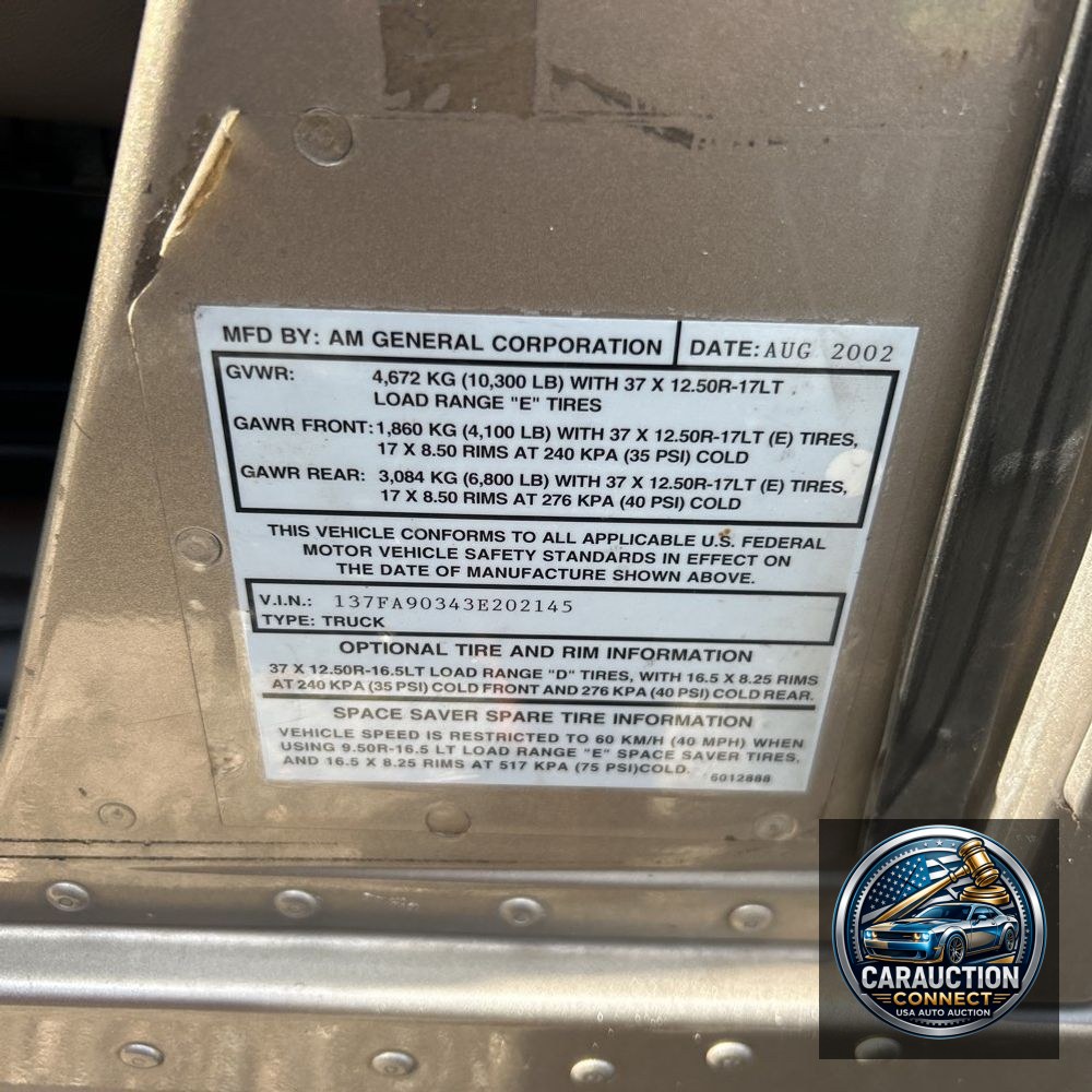 2003 Hummer H1 Open Top