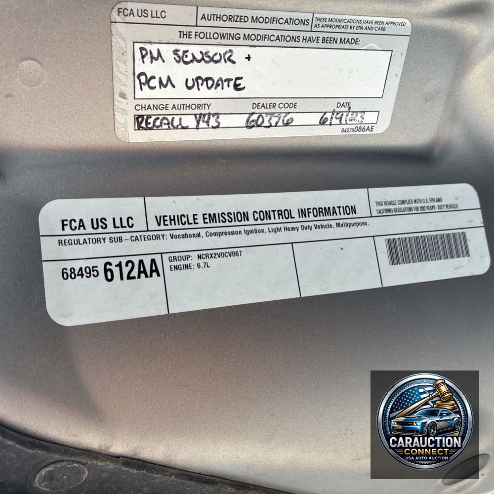 2022 Ram Commercial Tradesman CA60-84 CREW CAB/CHASSIS 4X4 6.7L