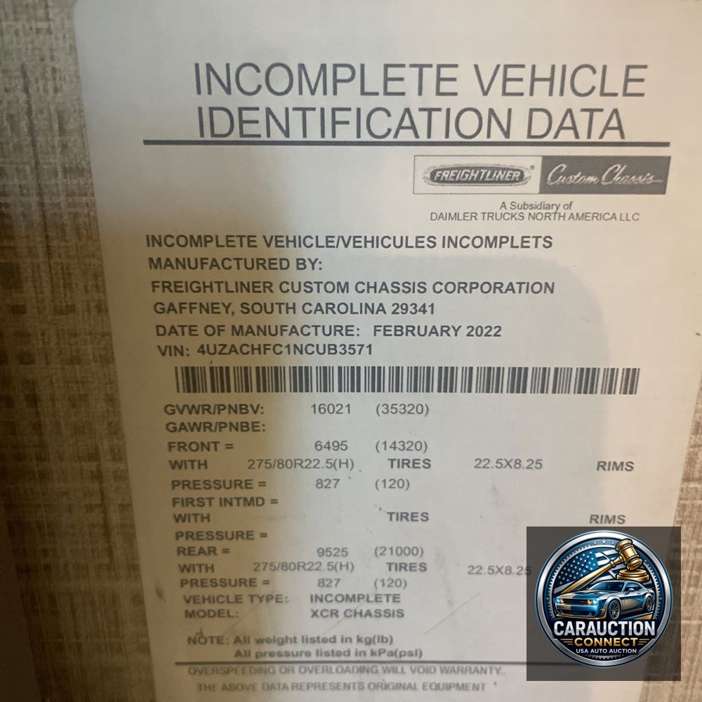 2022 Freight liner  XC-R motor home Chassie Motor home