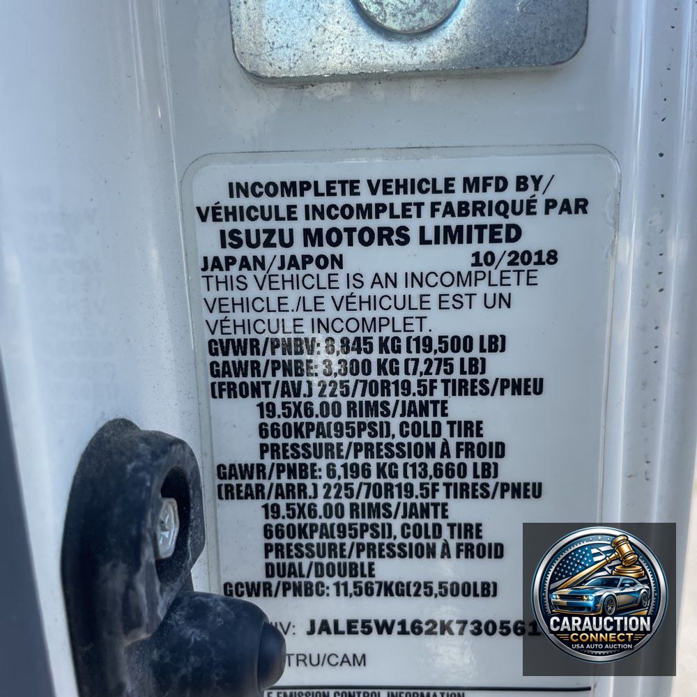 2019 Isuzu Commercial NRR CA88-114.5 BBC COE  4X2 5.2L