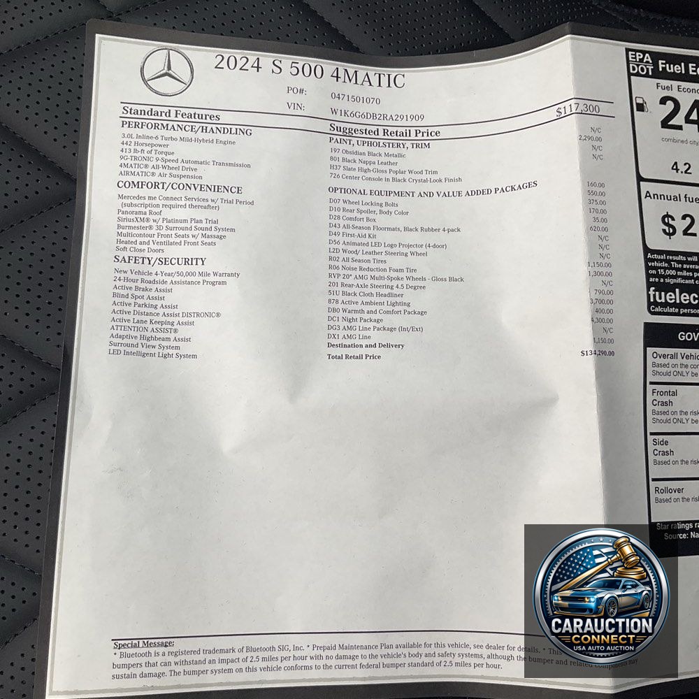 2024 Mercedes-Benz S-Class S 500 4MATIC